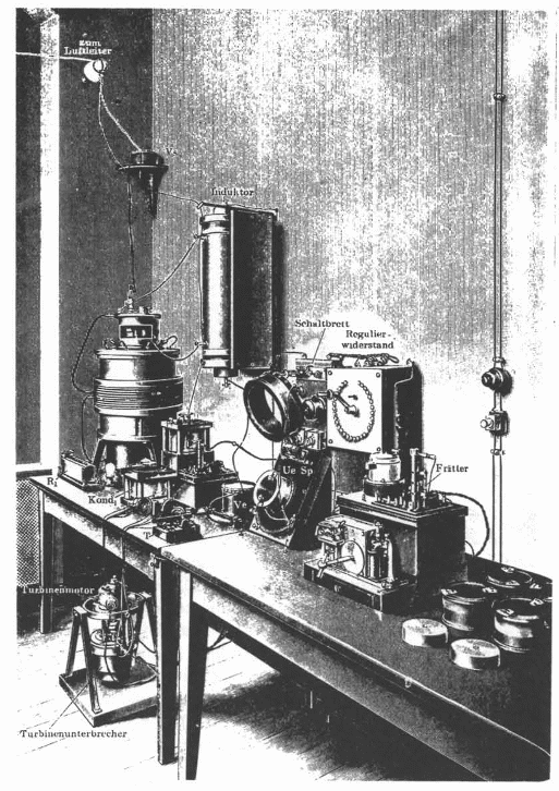 Figura 7 – Estação telegráfica Telefunken em gravura de livro de 1907
Figura 7 – Estação telegráfica Telefunken em gravura de livro de 1907