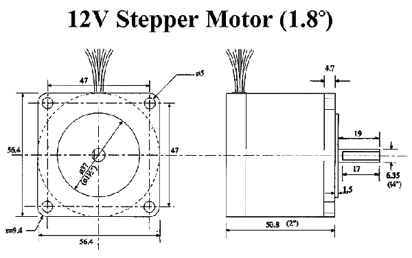 Figura 3 – Imagem da Internet, mostrando as dimensões de um motor de passo, quando o termo “stepper motor” é usado (Google – Images).
Figura 3 – Imagem da Internet, mostrando as dimensões de um motor de passo, quando o termo “stepper motor” é usado (Google – Images).