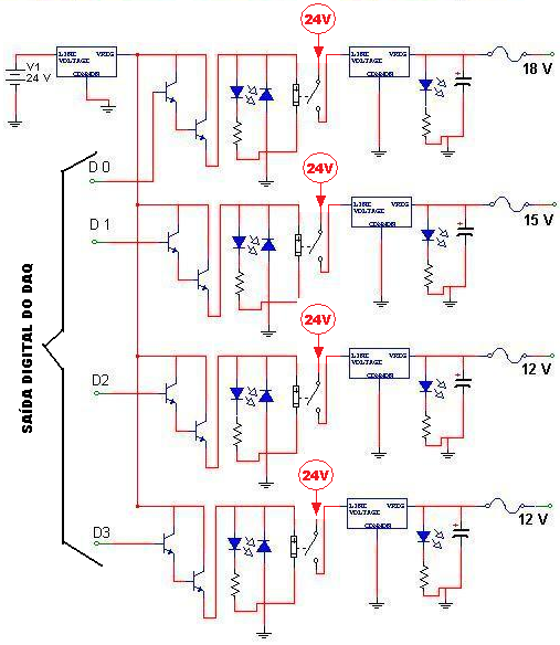 Diagrama esquemático do circuito FONTES. Diagrama esquemático do circuito FONTES.