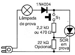 Circuito de teste para o SCR. Circuito de teste para o SCR.