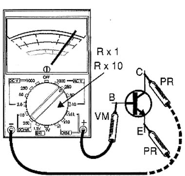 Verificação se o transistor é NPN ou PNP. Verificação se o transistor é NPN ou PNP.
