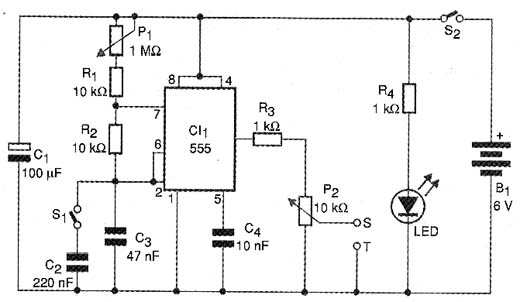 Diagrama elétrico do injetor de sinais. Diagrama elétrico do injetor de sinais.
