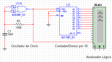 Criando um circuito para o analisador lógico. 