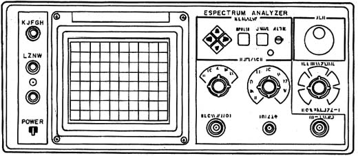 Um analisador de espectro de 1 a 1.000 MHz. Um analisador de espectro de 1 a 1.000 MHz.
