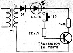 Configuração para prova de transistores NPN Configuração para prova de transistores NPN
