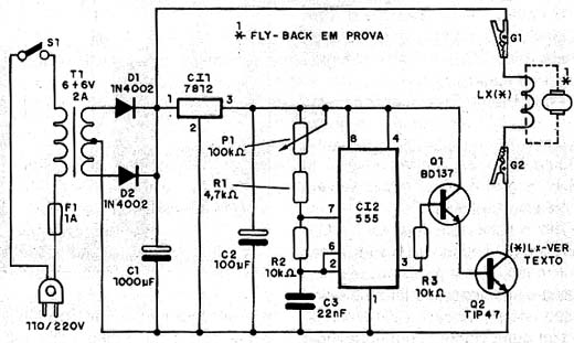 Diagrama completo do provador de fly-back. Diagrama completo do provador de fly-back.