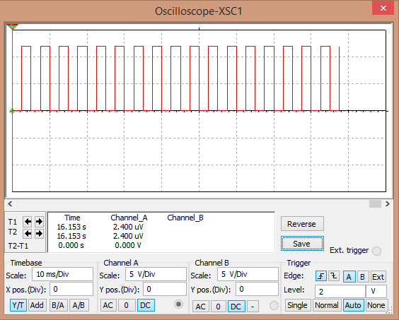 Teste com o osciloscópio
Teste com o osciloscópio