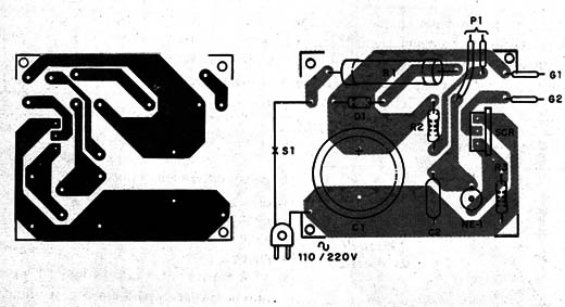 Figura 3 – Placa de circuito impresso para a montagem
Figura 3 – Placa de circuito impresso para a montagem
