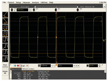 Figura 6 - Utilizando um osciloscópio de 2 GHz.
Figura 6 - Utilizando um osciloscópio de 2 GHz.