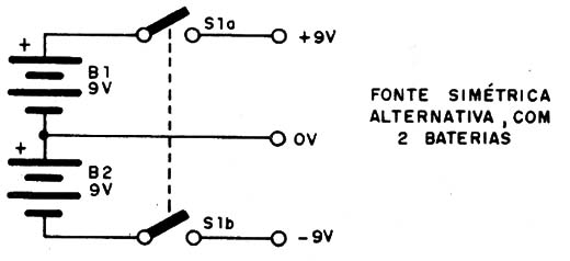 Figura 3 – Alimentando com duas baterias de 9 V
Figura 3 – Alimentando com duas baterias de 9 V