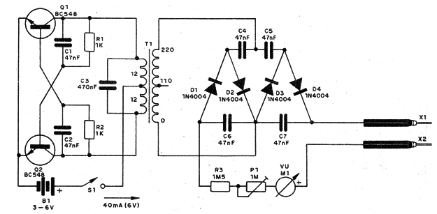 Figura 1 – Diagrama do medidor de isolamento
Figura 1 – Diagrama do medidor de isolamento