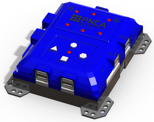 O módulo de controle PNCA 2.5 possui entrada analógicas que podem ser usados para sensoriar a corrente num resistor. 