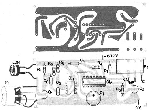 Placa de circuito impresso do controle remoto biestável. Placa de circuito impresso do controle remoto biestável.