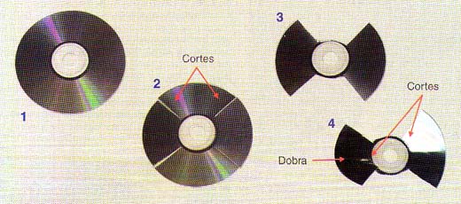  Cortando e dorbando um CD para construir uma hélice para o VM-1.