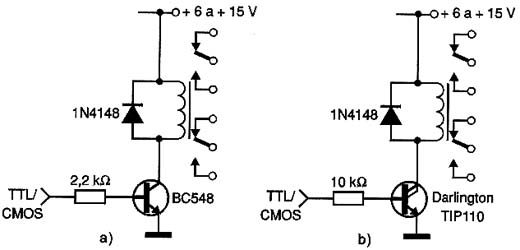 Acionamento do relé a partir de circuitos lógicos. 