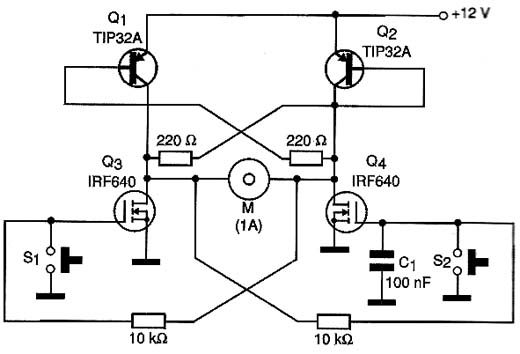 Biestável de toque para inversão de motor DC. 
