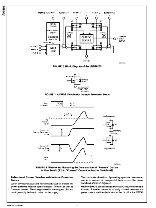 - Página em PDF disponível no site da National do Application Note AN-694 em que temos o diagrama de blocos deste circuito integrado LM18200 com uma grande quantidade de suas possíveis aplicações 
