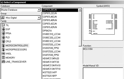 Multisim possui uma grande variedade de microcontroladores. 