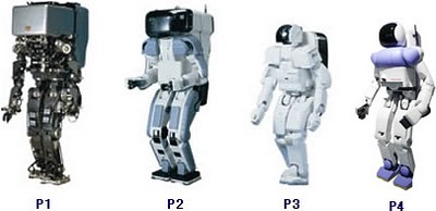 Alguns modelos em que se baseou o Asimo. 