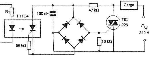 Circuito empregando TRIAC. 