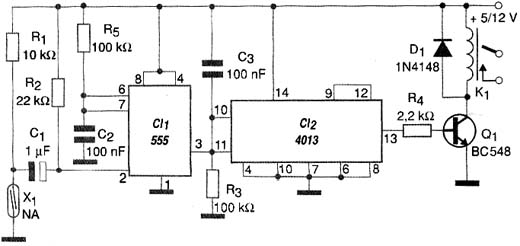 Circuito para acionamento biestável. Circuito para acionamento biestável.