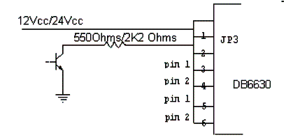 Configuração alimentada por fonte de 12 V com transistor bipolar. 