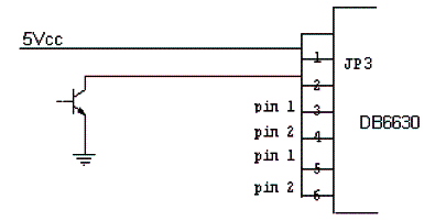 Configuração com transistor bipolar e alimentação com fonte de 5 V. 
