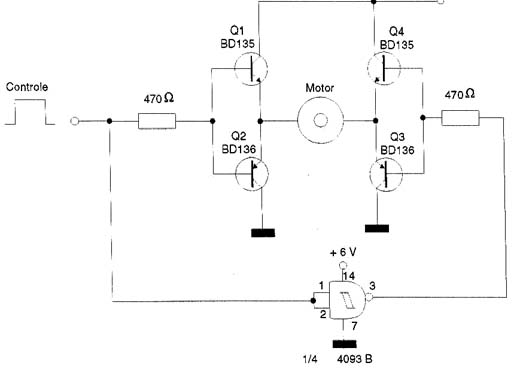 Um inversor de rotação do motor. 