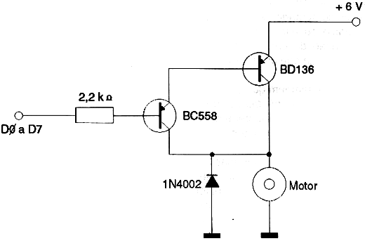 Acionamento com transistores PNP. 