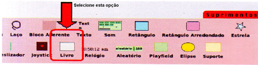 Selecionando a opção livro 