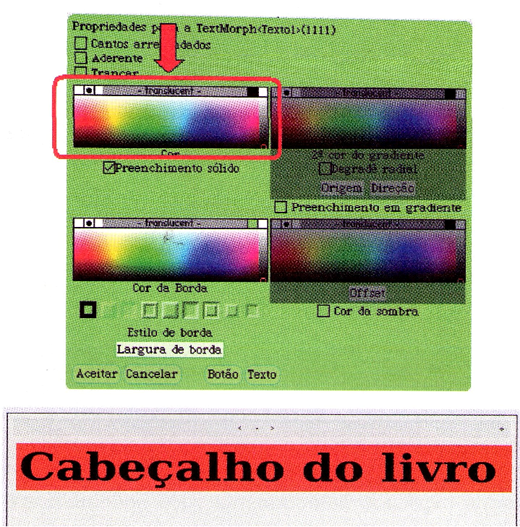 Usando as cores na produção do livro. Usando as cores na produção do livro.