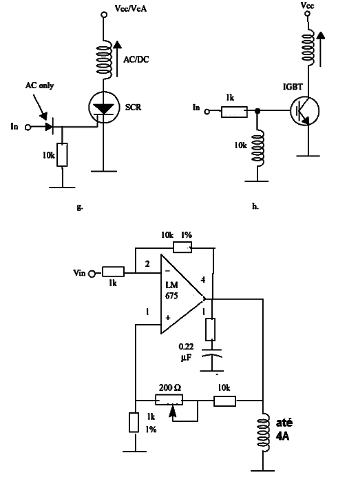 Figura 2 – Circuitos de acionamento de solenóides
Figura 2 – Circuitos de acionamento de solenóides