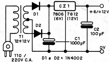 Figura 3 – Fonte de 6 ou 12 V
Figura 3 – Fonte de 6 ou 12 V