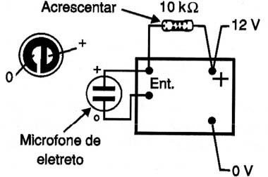 Figura 7 – Usando um microfone de eletreto
Figura 7 – Usando um microfone de eletreto