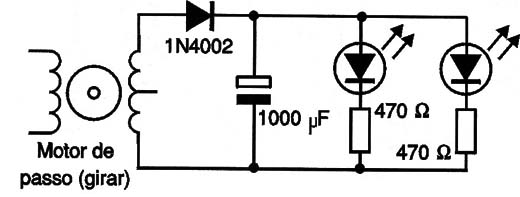 Funcionando como dínamo . O diodo evita a descarga do capacitor pelo entolamento do motor.
Funcionando como dínamo . O diodo evita a descarga do capacitor pelo entolamento do motor.