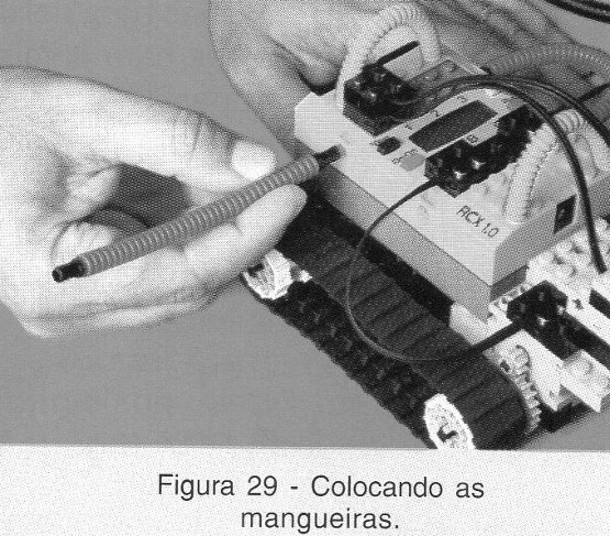 Colocando as mangueiras
Colocando as mangueiras