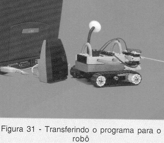 Transferindo o programa para o robô.
Transferindo o programa para o robô.
