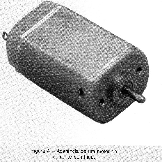 Aparência de um motor de corrente contínua.
Aparência de um motor de corrente contínua.