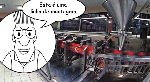 Uma etapa de produção de empacotamento de alimentos. Uma etapa de produção de empacotamento de alimentos.