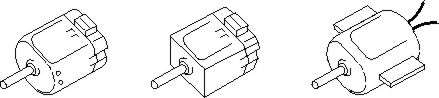 Pequenos motores de corrente contínua. 