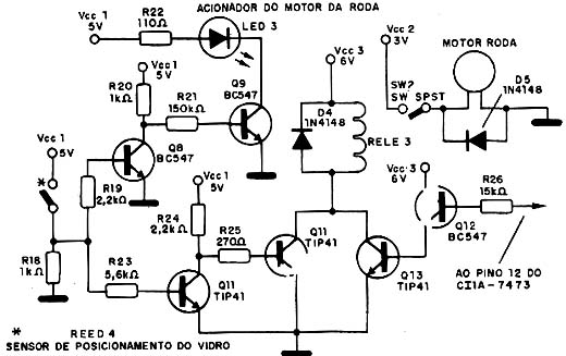 Circuito de acionamento da roda. Circuito de acionamento da roda.