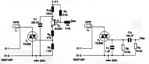 Circuito de disparo de TRIAC.
