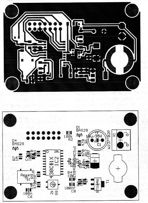 Placa de circuito impresso.
Placa de circuito impresso.