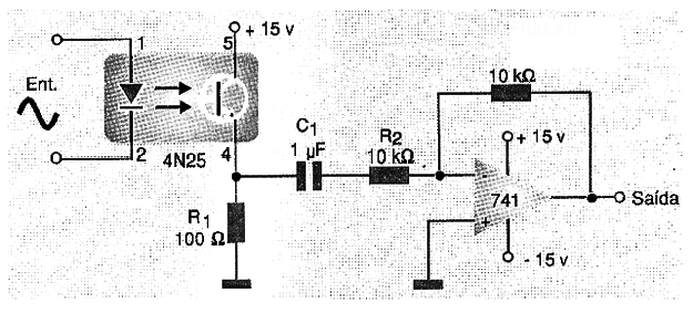 Figura 6 – Circuito amplificador para o 4N25
