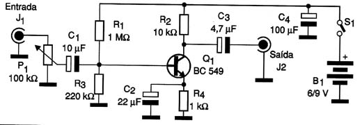 Diagrama do pré-amplificador Diagrama do pré-amplificador