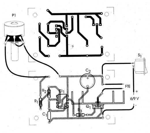 Sugestão de montagem numa placa de circuito impresso 