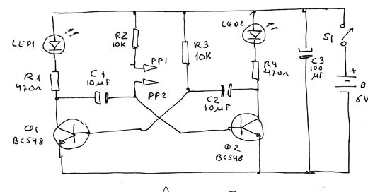 Figura 1- Diagrama desenhado a mão pelo autor - Newton C. Braga
Figura 1- Diagrama desenhado a mão pelo autor - Newton C. Braga