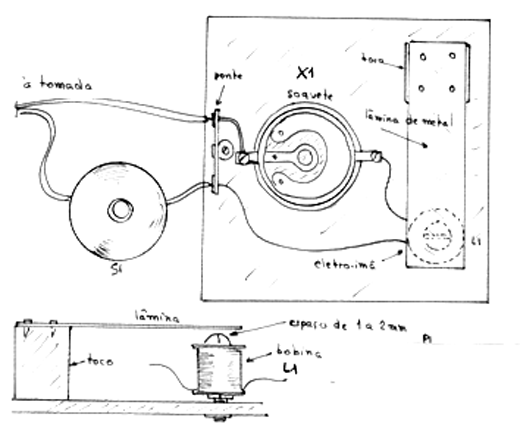 Figura 2 - Montagem conforme o caderno de anotações de Newton C. Braga
