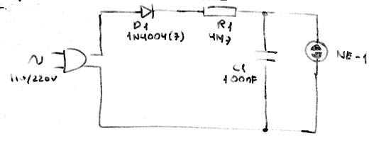 Figura 1 - Diagrama do pisca-pisca neon.
Figura 1 - Diagrama do pisca-pisca neon.