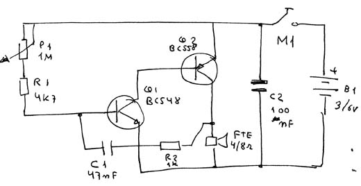Figura 1 - Diagrama do oscilador telegráfico.
Figura 1 - Diagrama do oscilador telegráfico.